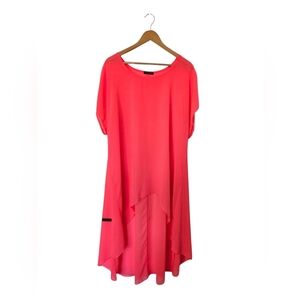 Cha Cha Vente Pink Asymmetrical High-Low Sheer Top Size 3x